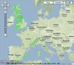 Map of world climbing locations