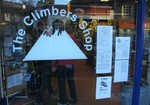 [The Climbers' Shop window features their popular weather report for the fells, and a new addition, Langdale MRT Incident Report, 4 kb]