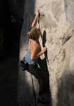 [Suzie Wilson bouldering in Fontainebleau, 2 kb]