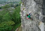 [Ben Hirst on Practically Everything, F7a, Castlebergh Crag, 3 kb]