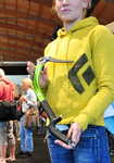 [Kathi Krause from Black Diamond Equipment showing off the Fusion Axe in 2009, 3 kb]