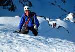 [Unknown climber enjoying the top pitch of The White Line, Ben Nevis., 3 kb]