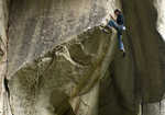 [Sonnie Trotter working his new route Sugar Daddy on top rope, 2 kb]