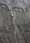 [Katie Haston climbing her father's, Comes the Dervish in the Vivian Quarry, Llanberis, 2 kb]