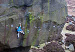Ed Hamer, 3rd ascent of Silent Scream, Burbage South, Peak District UK, 4 kb