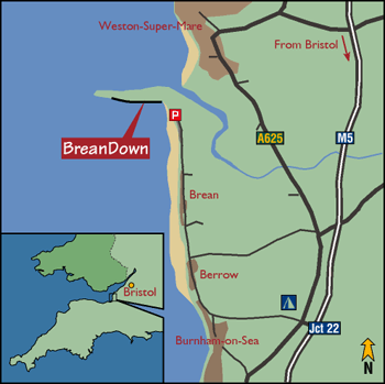 Brean Down Location Map