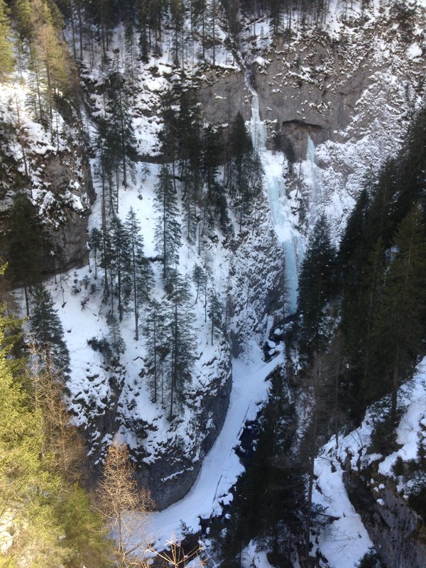 Excalibur, the finest 3 pitch ice route in Sottoguda