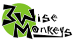 Three Wise Monkeys Climbing logo