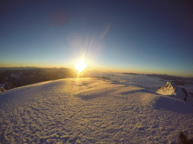 Mont blanc summit after a long walk