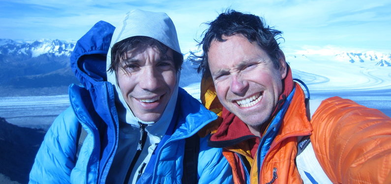 Colin and Alex on the summit of Cerro Huemul, on what was most likely the second ascent. © Colin Haley