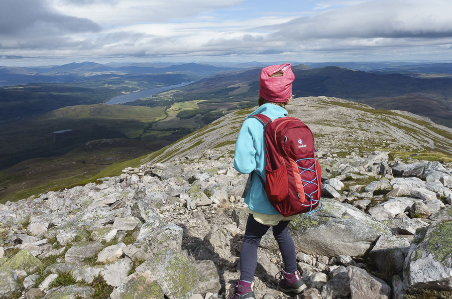 Her first decent rucksack, on her first Munro... © Dan Bailey