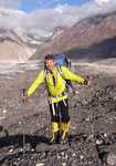 Mick Fowler on Muzart Glacier, 4 kb
