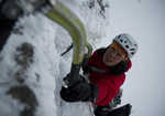 Ines Papert more than 'getting the hang' of Scottish winter by onsighting Happy Tyroleans (X,10), 3 kb