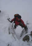 Adam Wainwright tackling the crux of Piz Buin in full Scottish conditions. , 2 kb