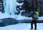 Ice climbing in Abisko Canyon, Arctic Sweden, 4 kb