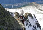 Charlie Boscoe testing the Patagonia Alpine Guide pants, 4 kb