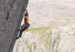 Adam Hocking making the second ascent of Return of the King (E9) on Scafell's East Buttress, 3 kb