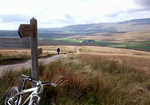 At Cam End, looking out to Ribblehead Viaduct and Whernside., 3 kb