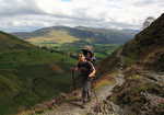 Heading round the back of Skiddaw, with the sun canopy open, 3 kb
