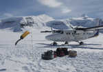 ‘Arriving at base camp by Twin Otter ski plane’, 3 kb