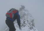 Crampon-free and precarious on Crib Goch - they survived, but it's not ideal, 2 kb