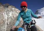 Hazel Findlay granite climbing in the Mont Blanc Range, 4 kb