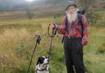 Dr Adam Watson with his dog Henry in Glen Feardar, upper Deeside, 3 kb