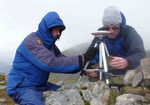 Graham Jackson and John Barnard setting up on the summit of Sgurr a' Bhac Chaolais, 3 kb