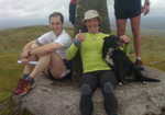 Runners on the highest point of the Preselis - Caz is the one with the cheesy grin, 3 kb