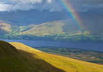 Whilst descending Ben Lawyers a rainbow shines over Loch Tay, 3 kb