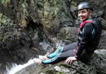 About to head down the big slide in Church Beck, 4 kb
