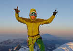 Ben Briggs on the summit of Mont Blanc, 3 kb