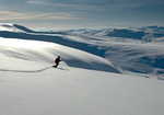 Telemarking in stunning powder on a firm base on Cairn of Claise, 3 kb