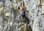 Tom Newberry climbing his first 8c, Death Star, Cheddar Gorge, 5 kb
