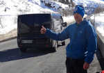Hitching (unsuccesfully it would seem!) at the Col des Montets., 4 kb