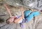 Angela Eiter climbs Zauberfee, 4 kb