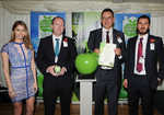 Nick Brown receiving the award at the Green Apple Awards, 5 kb