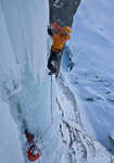 On the first pitch of Nuit Blanche (WI6), Argentiere Ice falls, 3 kb